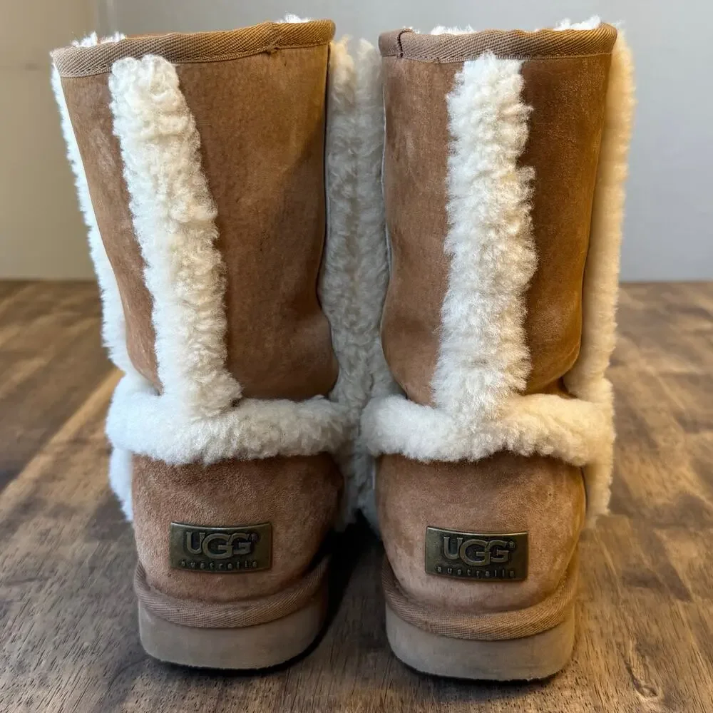 UGG Australia Carter Boot Mid Shearling Chestnut Brown Women’s Sz 10 NO INSOLES